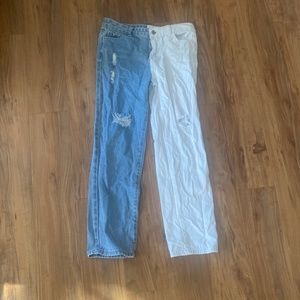 Two Tone split Jeans